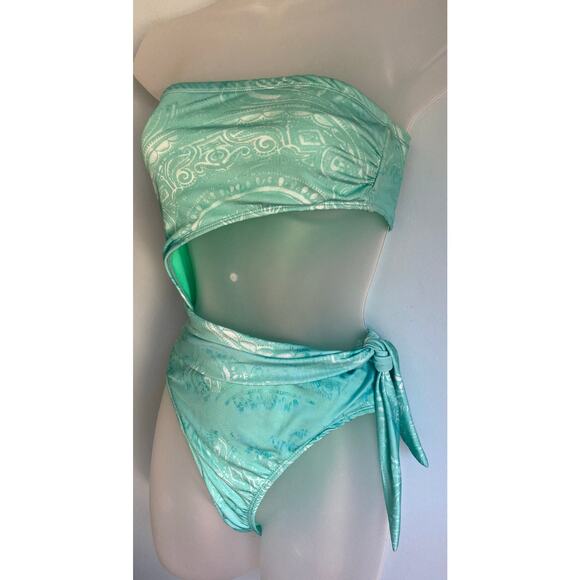 Ramy Brook Swimsuit One Piece Cut Out Medium Green NWT - Picture 4 of 8